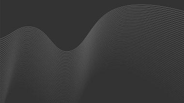 Minimalist Biçimli Soyut Dalga Çizgisi Siyah Arkaplanı