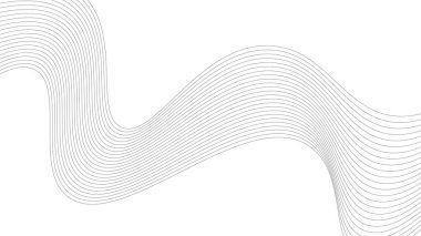 Minimalist Biçimli Soyut Dalga Çizgisi Siyah Arkaplanı