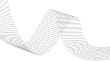 Minimalist Biçimli Soyut Dalga Çizgisi Siyah Arkaplanı