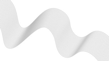 Minimalist Biçimli Soyut Dalga Çizgisi Siyah Arkaplanı