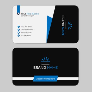 Çift taraflı minimalist ve yaratıcı kartvizit şablonu