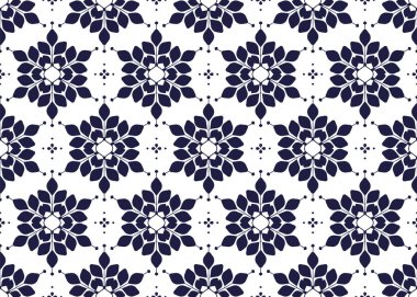 Beyaz arka planda koyu mavi bir sembol, etnik kumaş pürüzsüz desen, kumaş, halı, batik, duvar kağıdı, ambalaj vs..