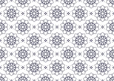 Beyaz arka planda koyu mavi ana hat sembolü, etnik kumaş dikişsiz desen, kumaş, halı, batik, duvar kağıdı, vb..