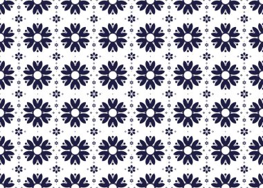 Beyaz arka planda kusursuz çiçek açan siyah bule, dekoratif çiçeklerle süslenmiş etnik kumaş deseni, kumaş, halı, batik, duvar kâğıdı, ambalaj vs..