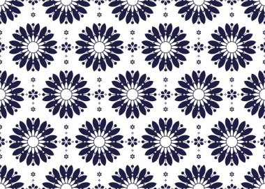 Beyaz arka planda koyu mavi bir sembol, etnik kumaş pürüzsüz desen, kumaş, halı, batik, duvar kağıdı, ambalaj vs..