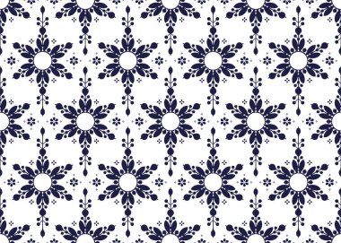 Beyaz arka planda koyu mavi bir sembol, etnik kumaş pürüzsüz desen, kumaş, halı, batik, duvar kağıdı, ambalaj vs..