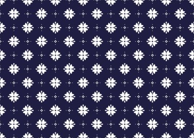 Koyu mavi arka planda kusursuz beyaz çiçek açan, Portekiz tarzı, kumaş, halı, batik, duvar kâğıdı, ambalaj, vs..