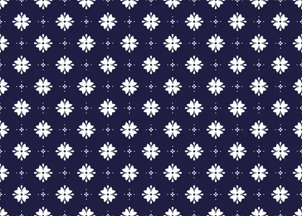 Koyu mavi arka planda kusursuz beyaz çiçek açan, Portekiz tarzı, kumaş, halı, batik, duvar kâğıdı, ambalaj, vs..