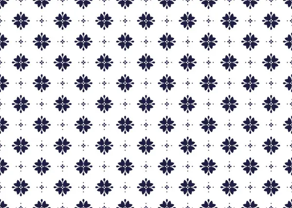 Beyaz arka planda kusursuz koyu mavi çiçek açan, etnik kumaş dikişsiz desen, kumaş, halı, batik, duvar kâğıdı, ambalaj, vs..