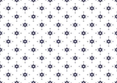 Beyaz arka planda kusursuz koyu mavi çiçek açan, etnik kumaş dikişsiz desen, kumaş, halı, batik, duvar kâğıdı, ambalaj, vs..