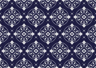 Etnik kumaş desensiz, mavi ve beyaz, Portekiz tarzı, kumaş, halı, batik, duvar kağıdı, ambalaj vs..