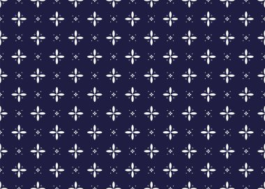 Koyu mavi arka planda kusursuz beyaz çiçek açan, Portekiz tarzı, kumaş, halı, batik, duvar kâğıdı, ambalaj, vs..