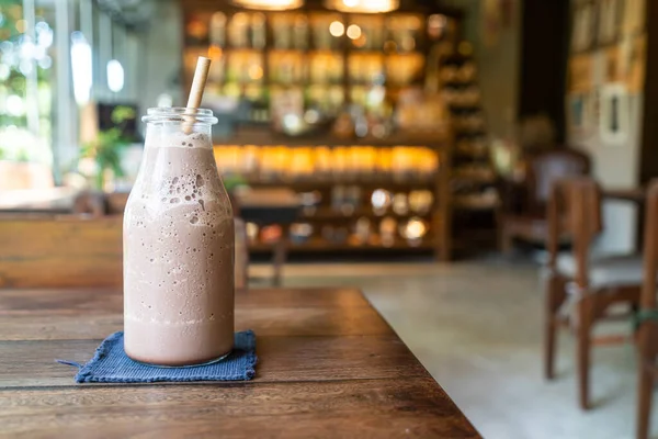 stock image iced chocolate milkshake frappe or blend in coffee shop cafe and restaurant