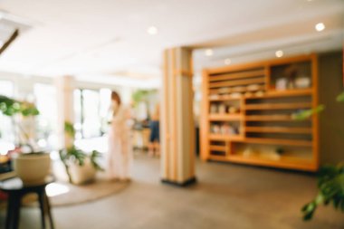 Özgeçmiş için soyut bulanık lüks otel lobisi