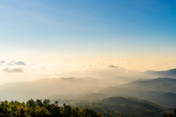 stock image beautiful mountain layer with clouds and sunrise at Chiang Mai in Thailand