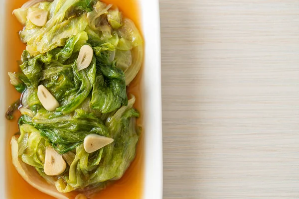 Stir fried Iceberg lettuce with Oyster sauce - Healthy food style