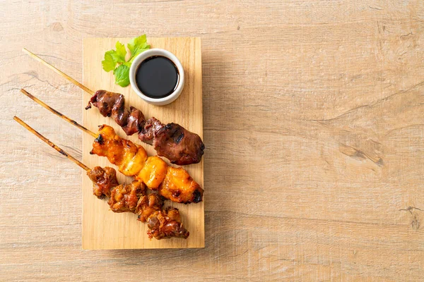 Japanese Chicken Grill Yakitori Serve Izakaya Style Japanese Food Style — Stock Photo, Image