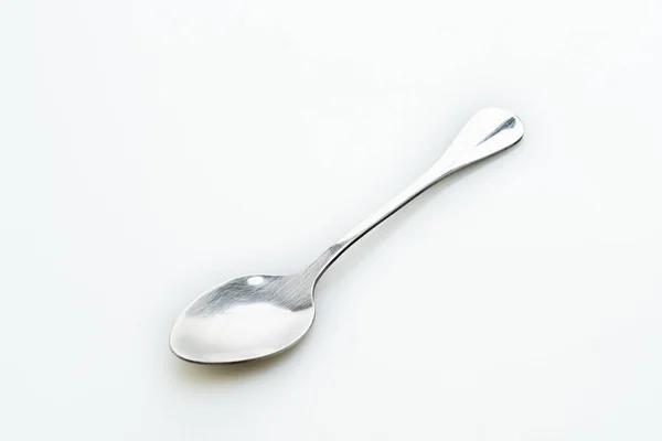 Silver Spoon Isolated White Background — Stock Photo, Image