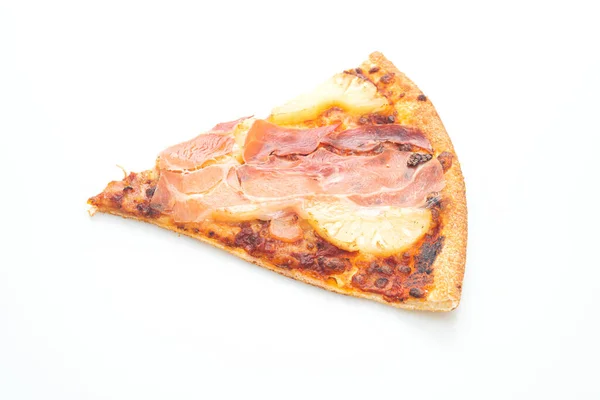 Пицца Ветчиной Ветчиной Парма Пицца Изолированы Белом Фоне — стоковое фото