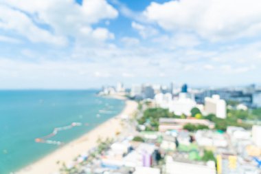 Soyut bulanık Pattaya şehri arka plan için Tayland 'da ufuk çizgisi görünümü