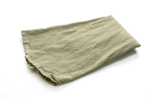 深绿色餐巾 白色背景隔离 — 图库照片