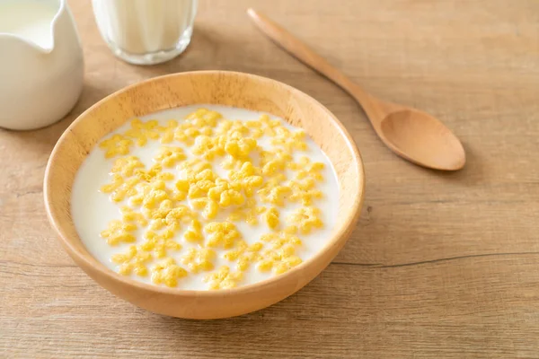 stock image whole grain cereals with fresh milk for breakfast