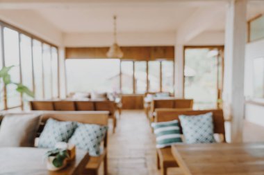 Soyut bulanık otel lobisi ve arka plan için restoran