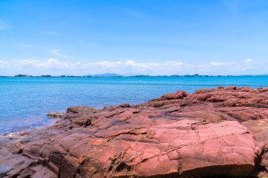 The Pink Coast or Lan Him Chomphu with sea background at Chanthaburi in Thailand