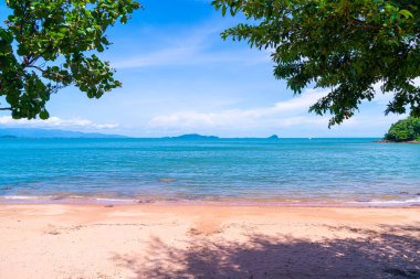 The Pink Coast or Lan Him Chomphu with sea background at Chanthaburi in Thailand