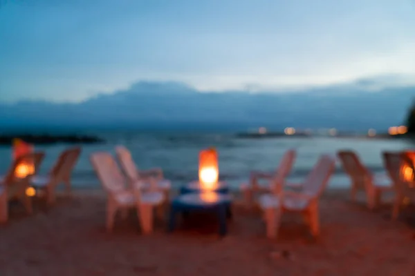 Abstracto Desenfoque Restaurante Playa Por Noche Para Fondo — Foto de Stock