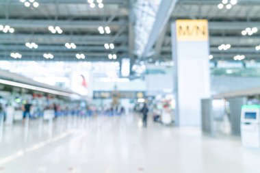 Arkaplan için soyut bulanık ve odaklanmış havaalanı terminali