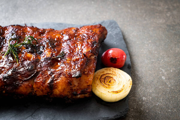 grilled and barbecue ribs pork