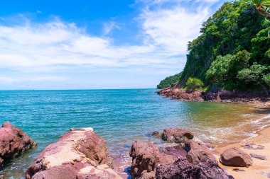 The Pink Coast or Lan Him Chomphu with sea background at Chanthaburi in Thailand