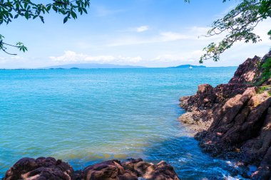 The Pink Coast or Lan Him Chomphu with sea background at Chanthaburi in Thailand