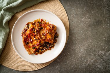 Fried Snapper Belly with Spicy Garlic Soy Sauce in Asian Style