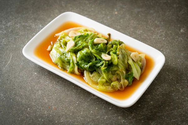 Stir fried Iceberg lettuce with Oyster sauce - Healthy food style