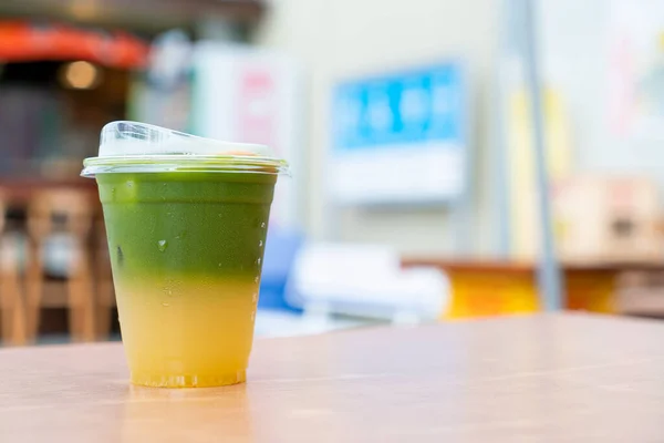 Matcha Green Tea Yuzu Soda Japanese Style — ストック写真