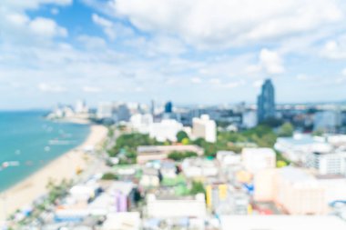 Soyut bulanık Pattaya şehri arka plan için Tayland 'da ufuk çizgisi görünümü