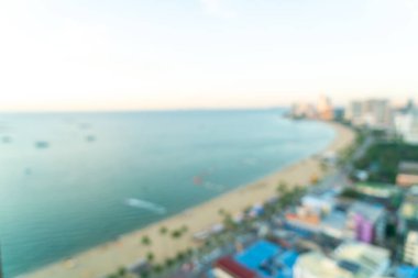 Soyut bulanık Pattaya şehri arka plan için Tayland 'da ufuk çizgisi görünümü