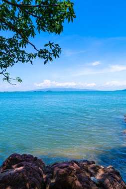 The Pink Coast or Lan Him Chomphu with sea background at Chanthaburi in Thailand