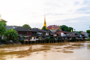 The Old Town of Chantaboon waterfront community at Chanthaburi in Thailand