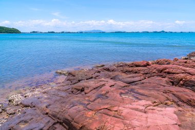 The Pink Coast or Lan Him Chomphu with sea background at Chanthaburi in Thailand