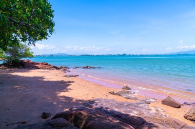 The Pink Coast or Lan Him Chomphu with sea background at Chanthaburi in Thailand