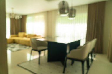 Arka plan için evdeki soyut bulanık yemek masası