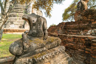 Ayutthaya, Tayland 'daki UNESCO Dünya Mirası Bölgesi, Sukhothai Tarih Parkı' ndaki Wat Phra Sri Santhe Tapınağı