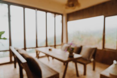 Soyut bulanık otel lobisi ve arka plan için restoran