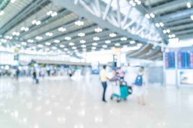 Arkaplan için soyut bulanık ve odaklanmış havaalanı terminali