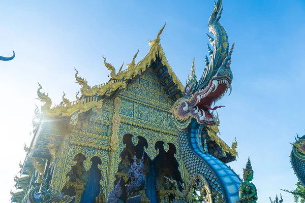 stock image beautiful architecture at Wat Rong Suea Ten or Blue Temple in Chiang Rai, Thailand