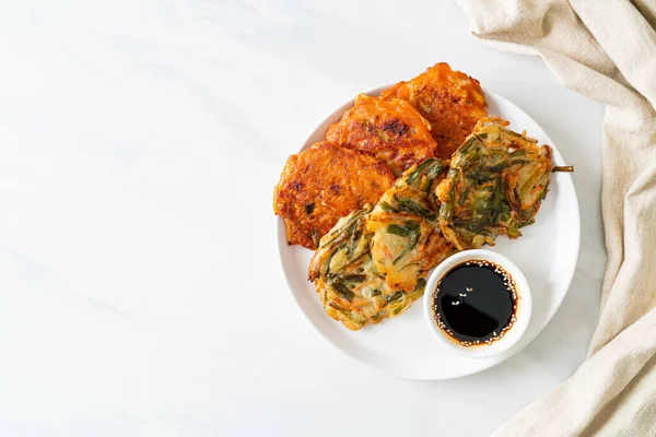 Pajeon Korean Pancake Korean Kimchi Pancake Kimchijeon Korean Traditional Food — Stock Photo, Image