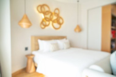 Arka plan için soyut bulanık yatak odası iç mimarisi